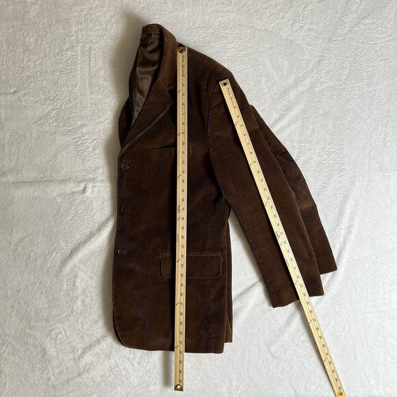 Men's Corduroy Blazer Size XL Chestnut Brown Preppy British Academia Grandpacore - Picture 8 of 10